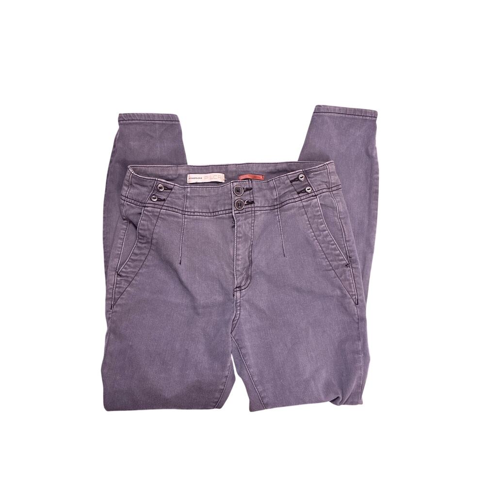 Pilcro Anthropologie Skinny Jeans Womens Size 27 Light Wash Grey Blue Denim